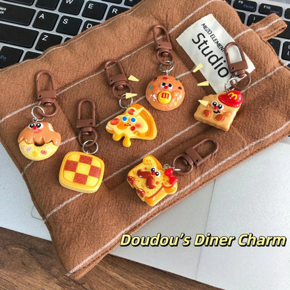 Doudou’s Diner Charm — Keychain & Bag Charm, Pairs with Custom Letter Lanyard