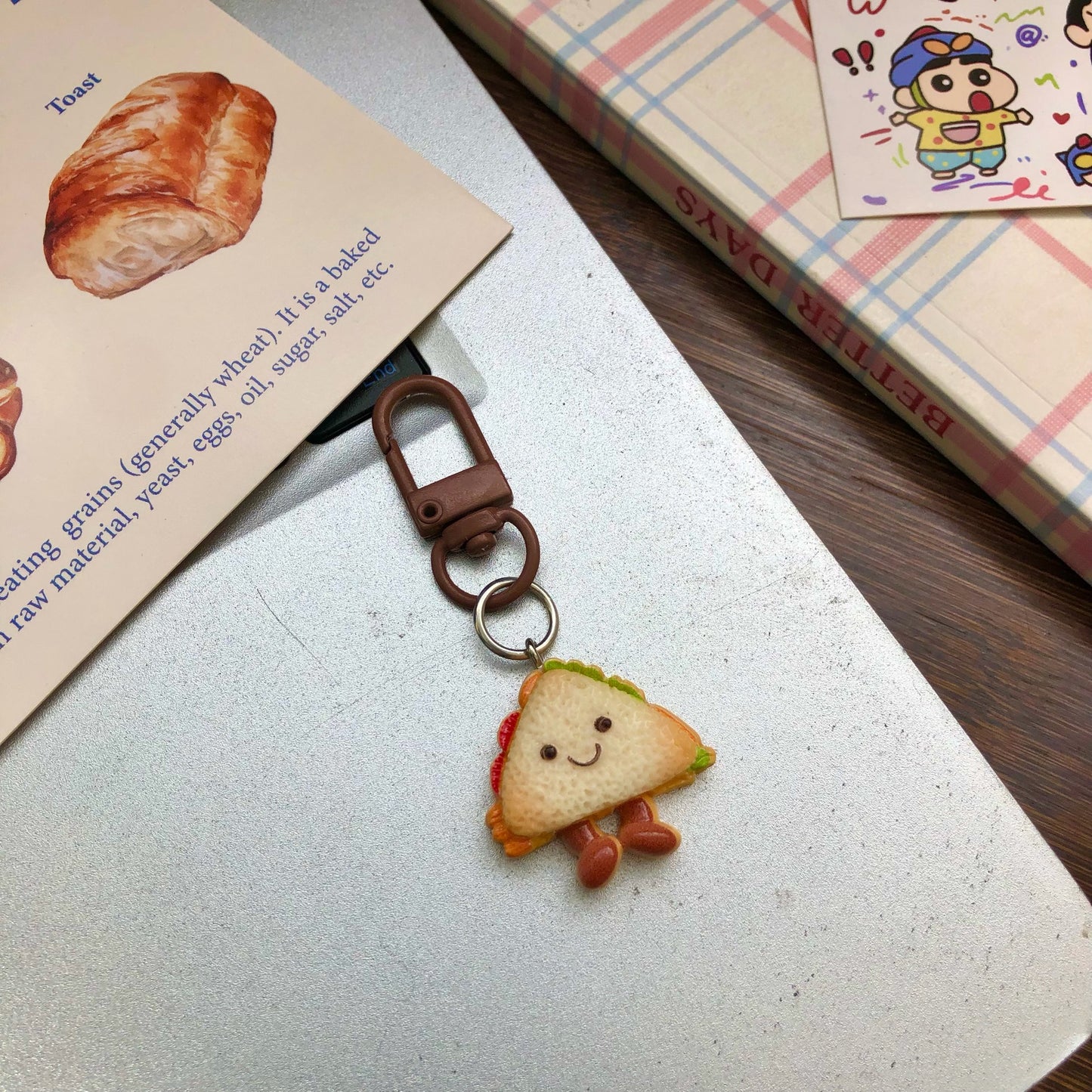 Cute Bakery Charm — Keychain & Bag Charm, Pairs with Custom Letter Lanyard