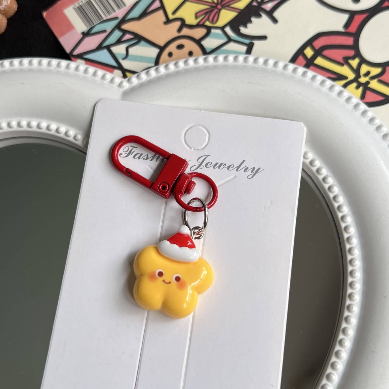 Cute Christmas Charm — Keychain & Bag Charm, Pairs with Custom Letter Lanyard