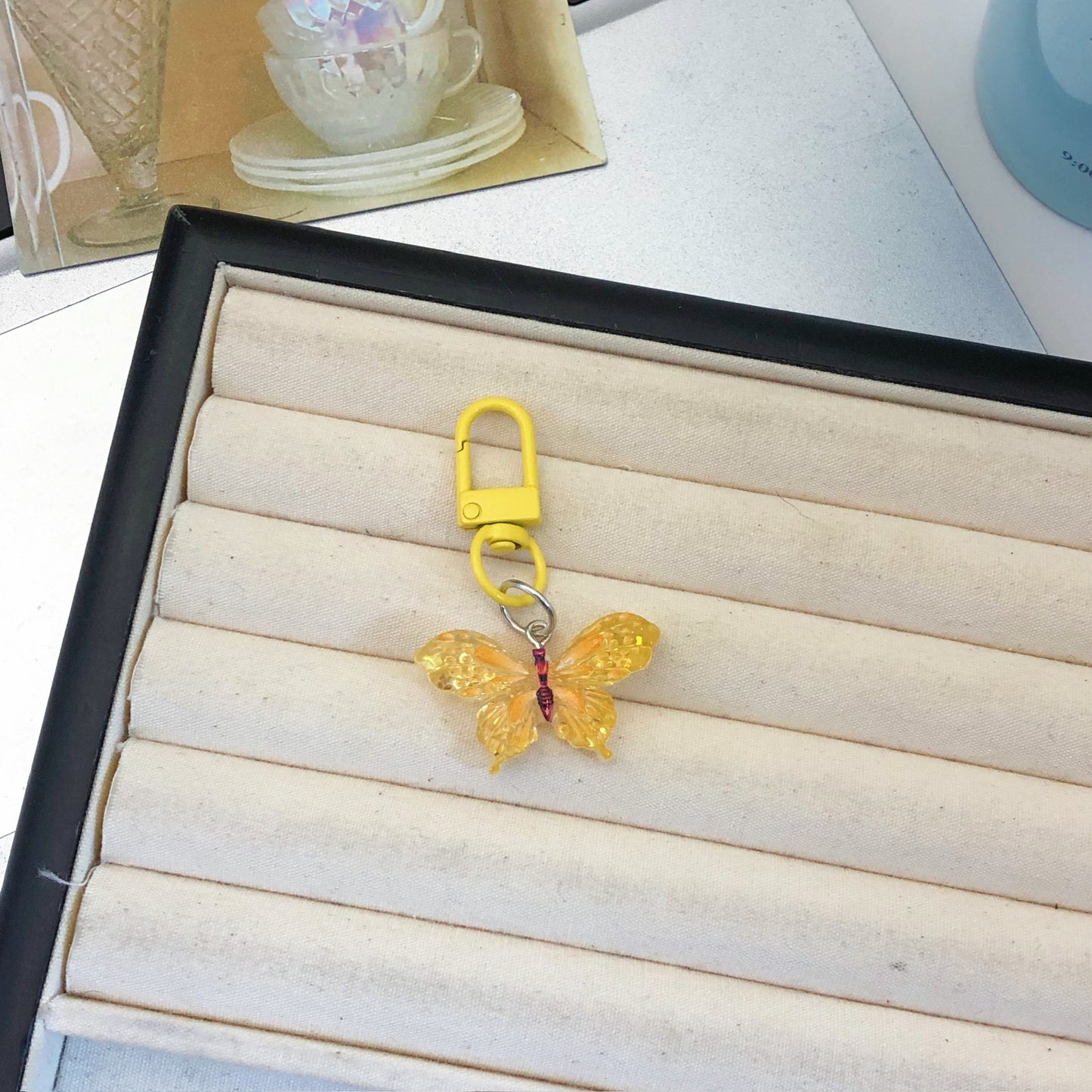 Jelly Butterfly Charm — Keychain & Bag Charm, Pairs with Custom Letter Lanyard