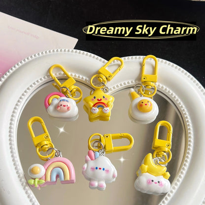 Dreamy Sky Charm — Keychain & Bag Charm, Pairs with Custom Letter Lanyard