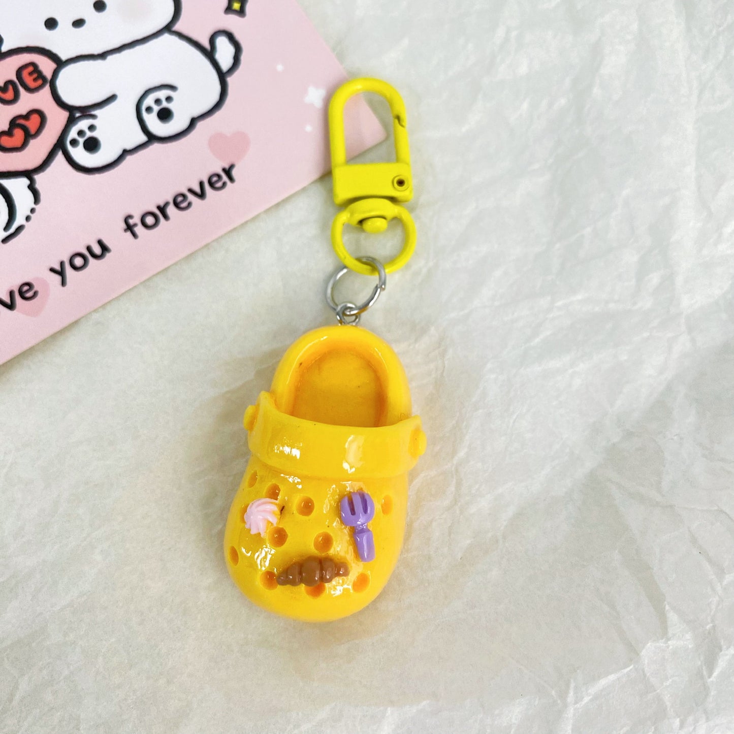 Cute Clog Shoe Charm — Keychain & Bag Charm, Pairs with Custom Letter Lanyard