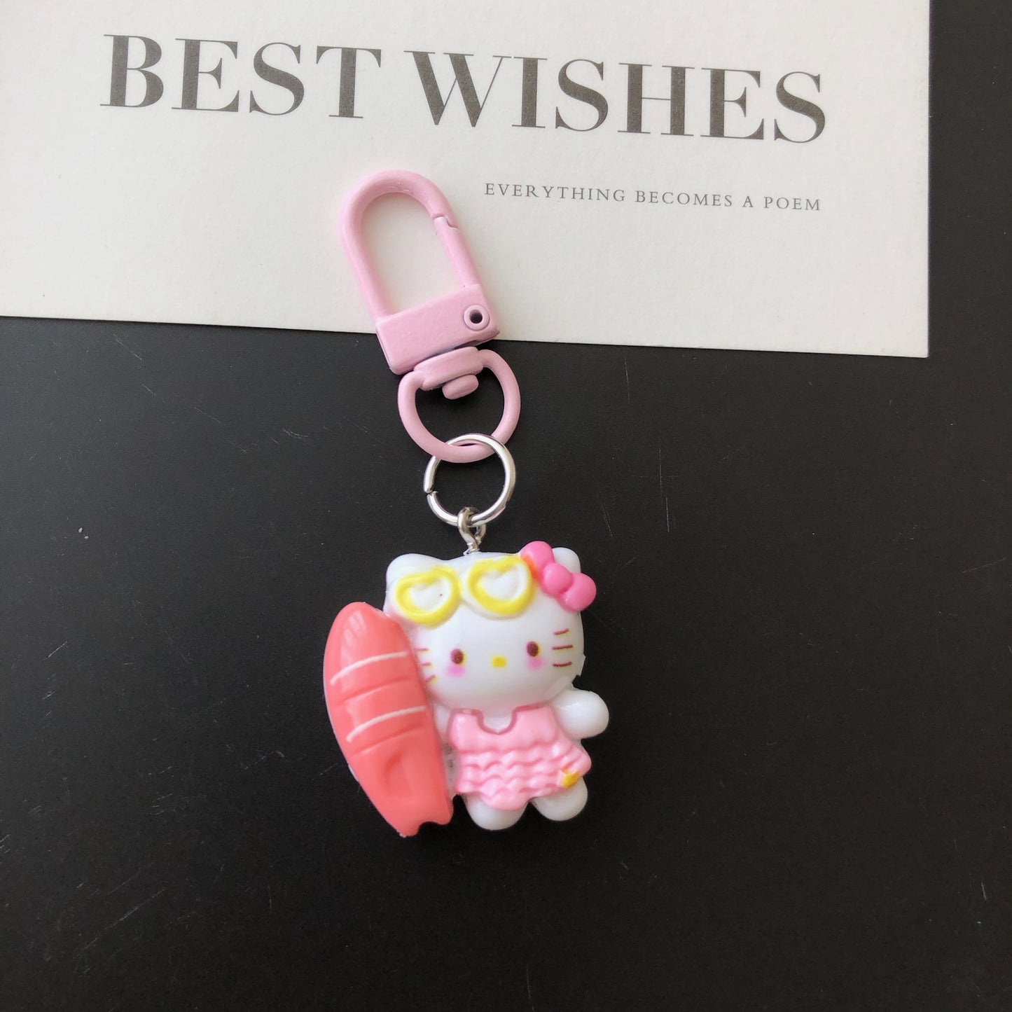 Cute Kitty Charm — Keychain & Bag Charm, Pairs with Custom Letter Lanyard