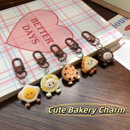 Cute Bakery Charm — Keychain & Bag Charm, Pairs with Custom Letter Lanyard