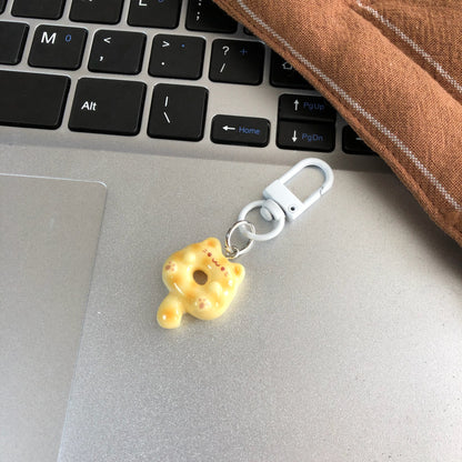 Cute Cat Donut Charm — Keychain & Bag Charm, Pairs with Custom Letter Lanyard