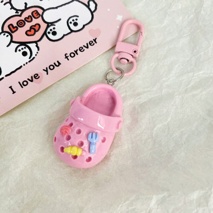 Cute Clog Shoe Charm — Keychain & Bag Charm, Pairs with Custom Letter Lanyard