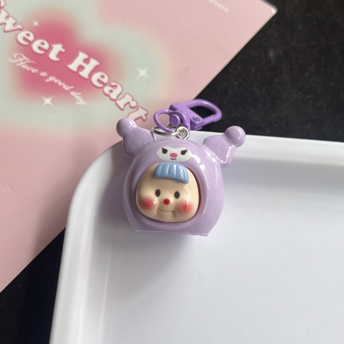 Cute Dress-Up Doll Charm — Keychain & Bag Charm, Pairs with Custom Letter Lanyard