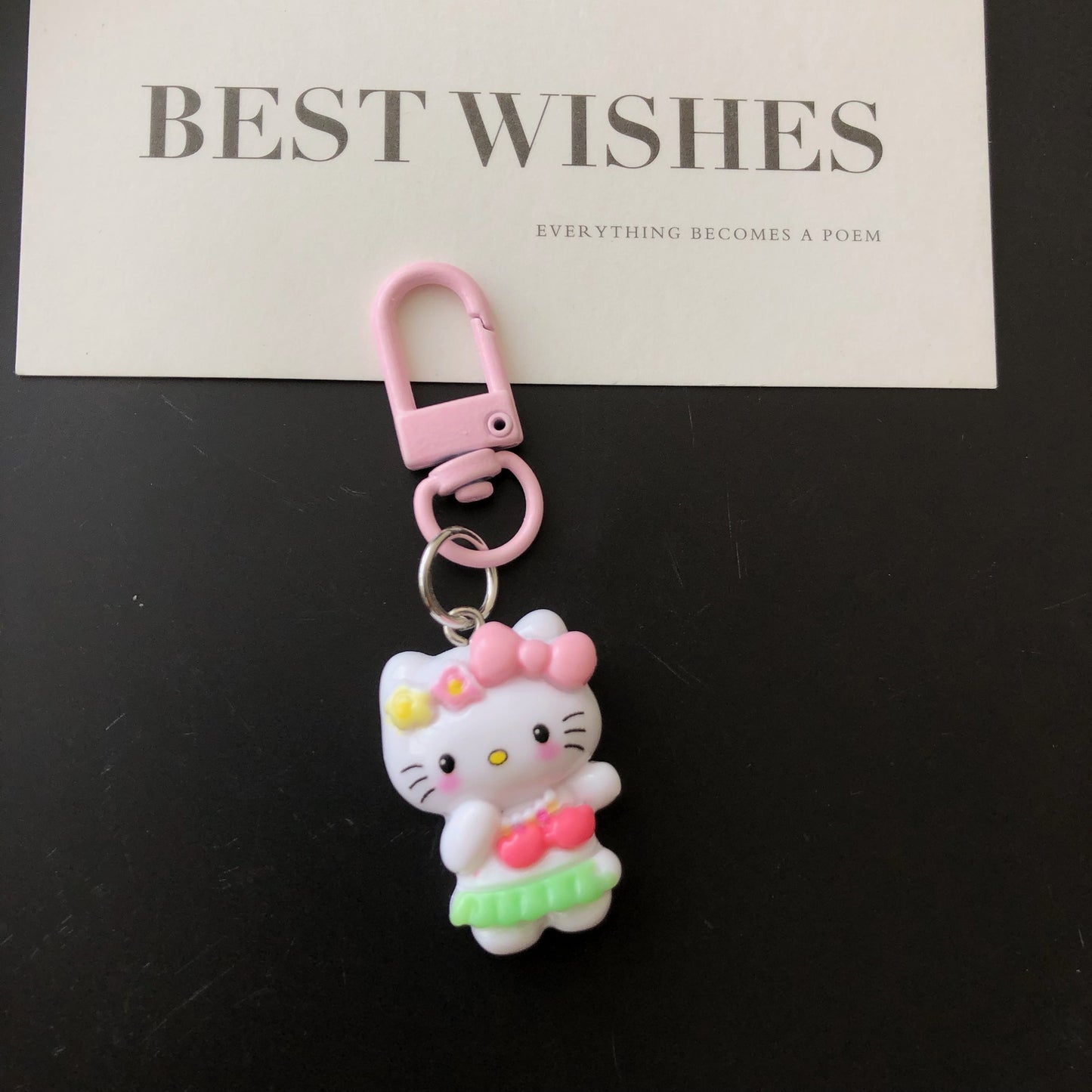 Cute Kitty Charm — Keychain & Bag Charm, Pairs with Custom Letter Lanyard