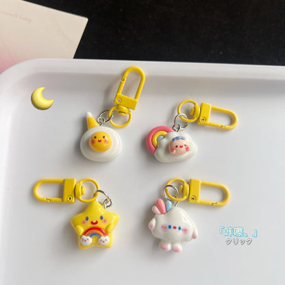 Dreamy Sky Charm — Keychain & Bag Charm, Pairs with Custom Letter Lanyard