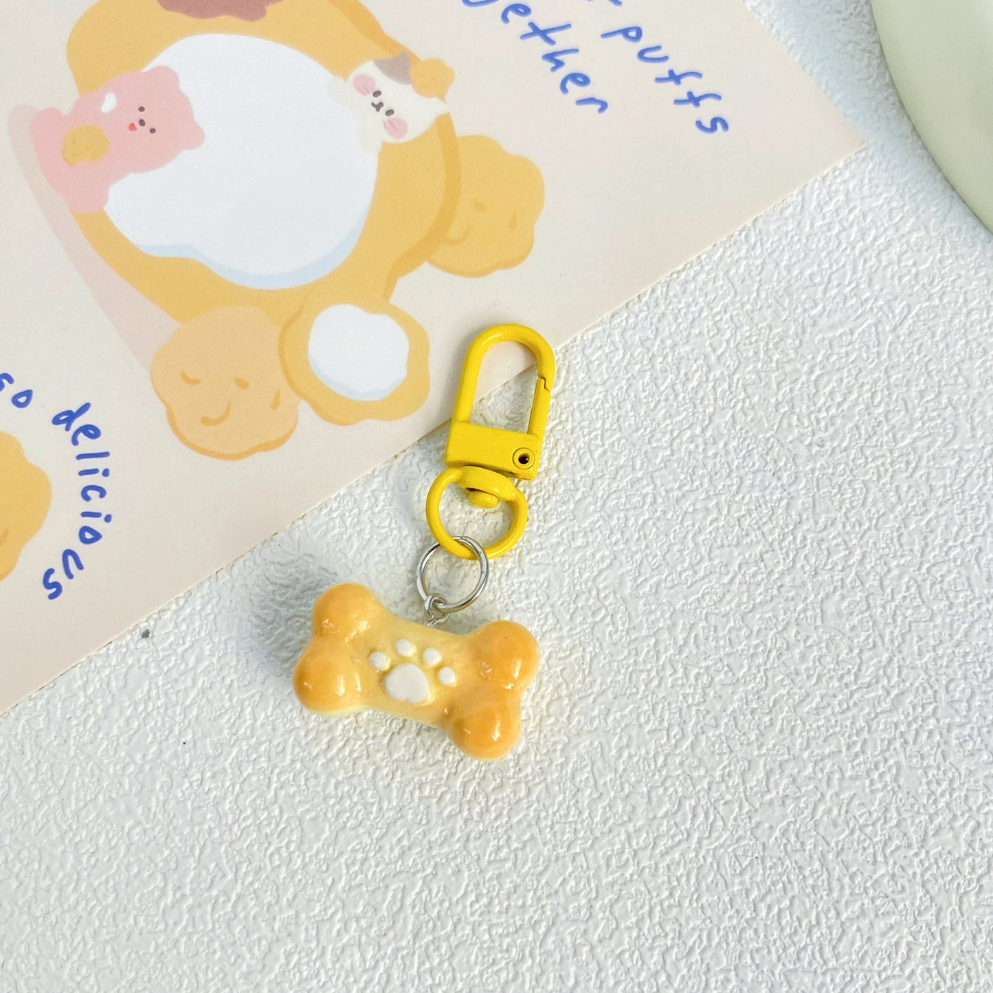 Cute Cat Donut Charm — Keychain & Bag Charm, Pairs with Custom Letter Lanyard