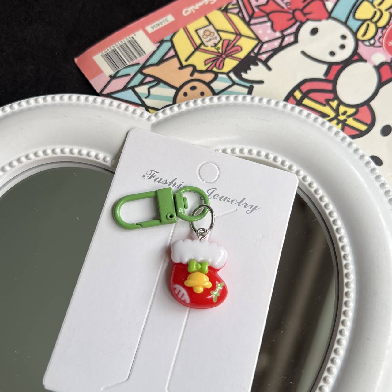 Cute Christmas Charm — Keychain & Bag Charm, Pairs with Custom Letter Lanyard