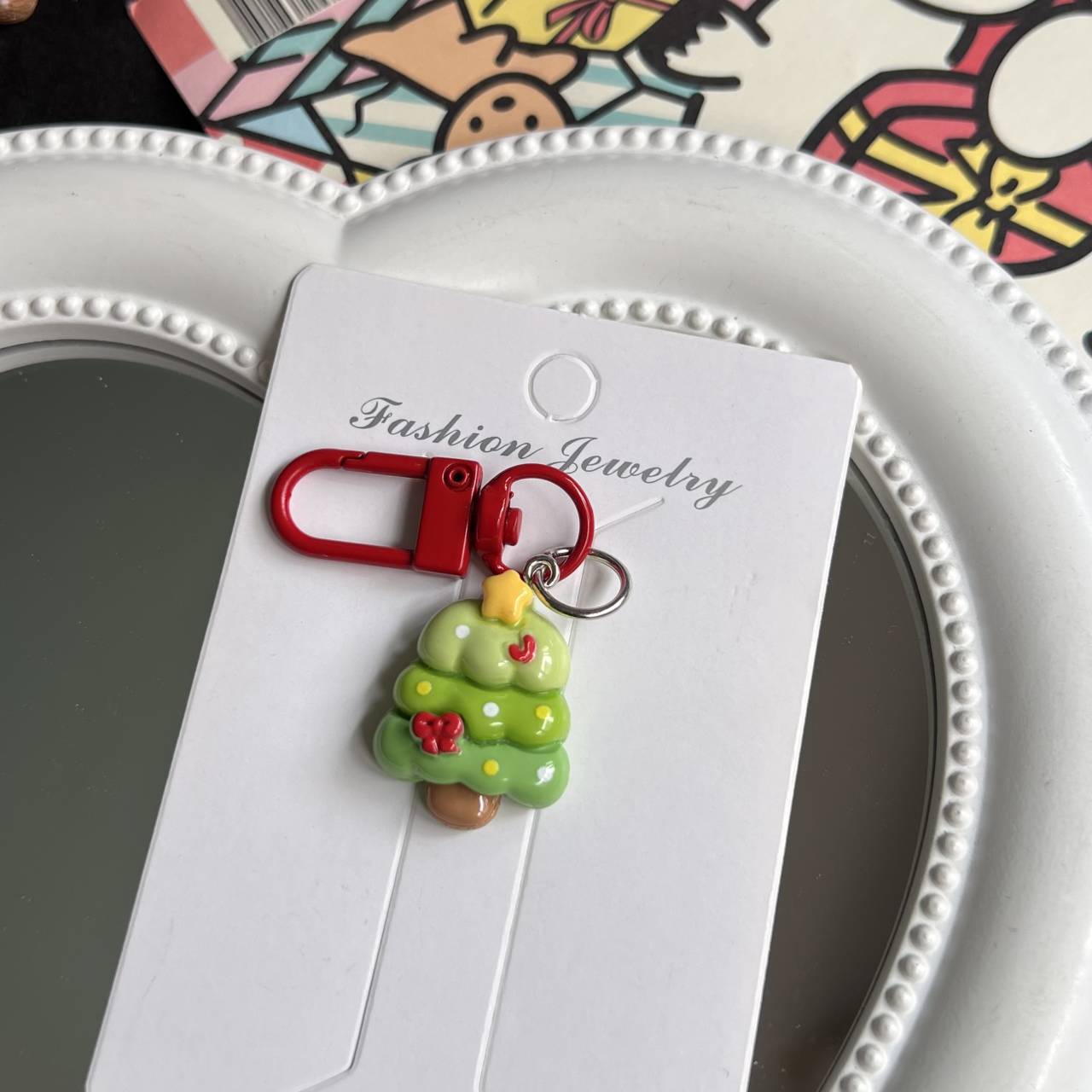 Cute Christmas Charm — Keychain & Bag Charm, Pairs with Custom Letter Lanyard