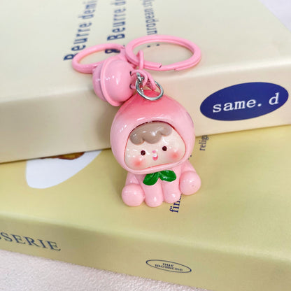 Fruit Doll Charm — Keychain & Bag Charm, Pairs with Custom Letter Lanyard