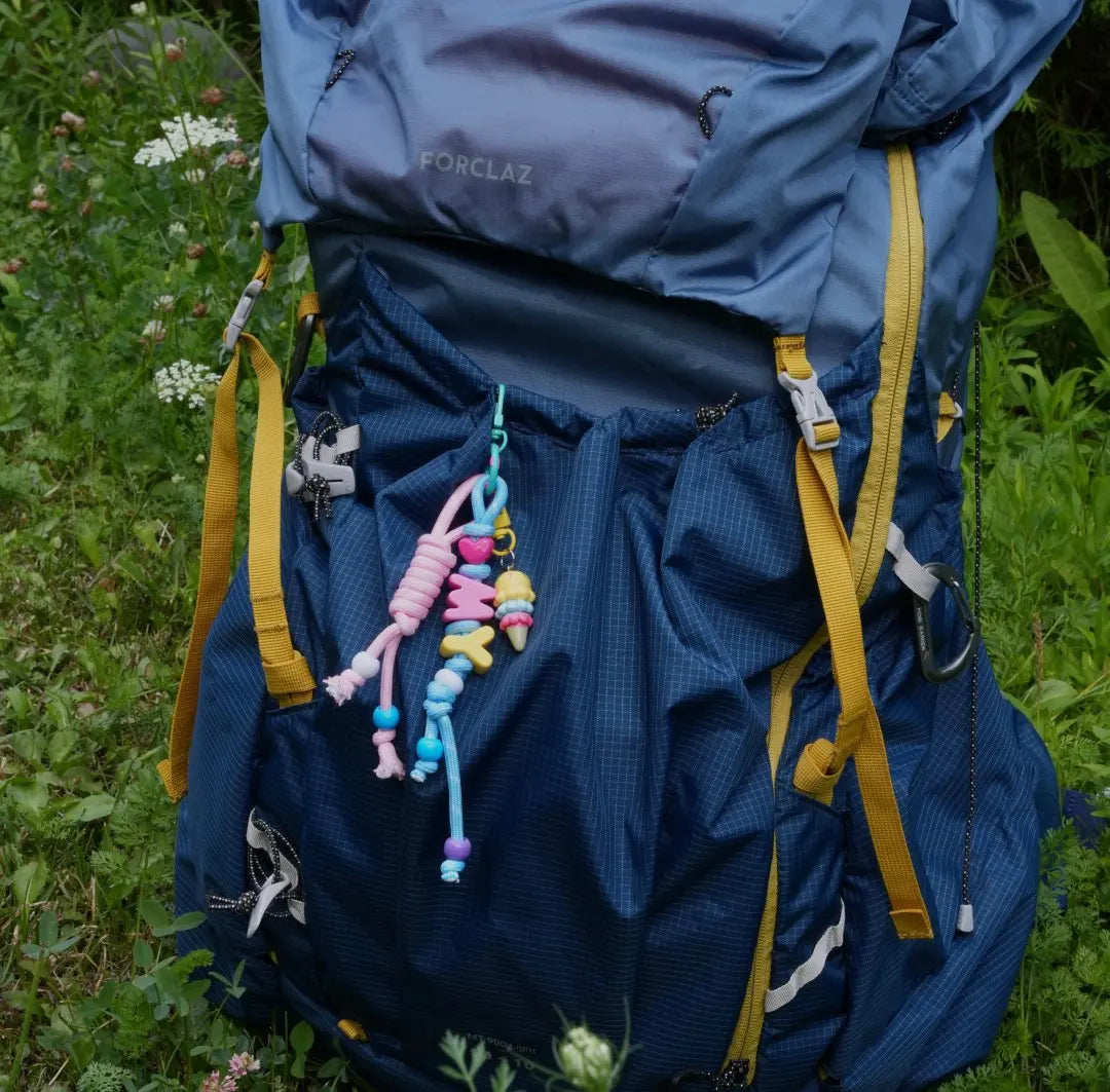 Custom Name Beaded Cord Keychain – Handmade Personalized Knot String with Letters