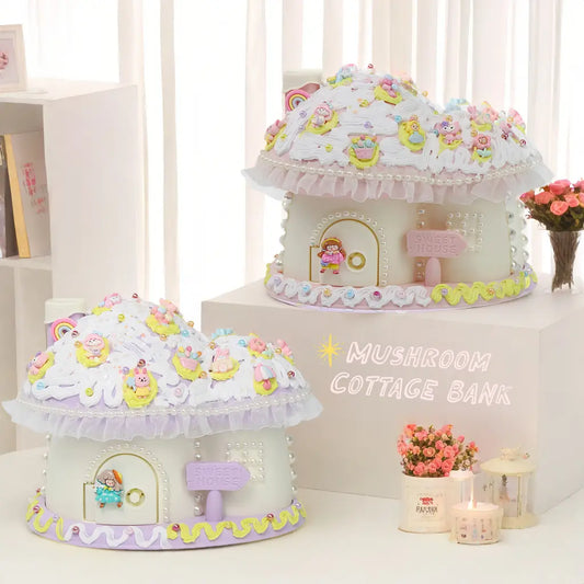 sunflowerden DIY Cream Glue Mushroom House Piggy Bank