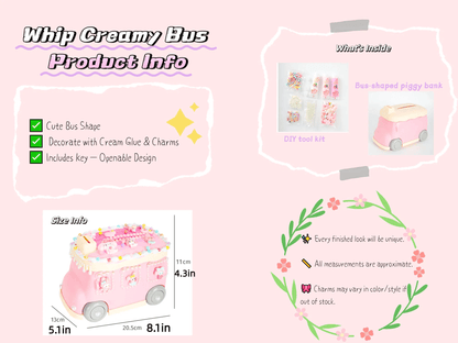 DIY Cream Glue Piggy Bank Kit – Kids Bus Edition | Decorate with Charms & Save in Style