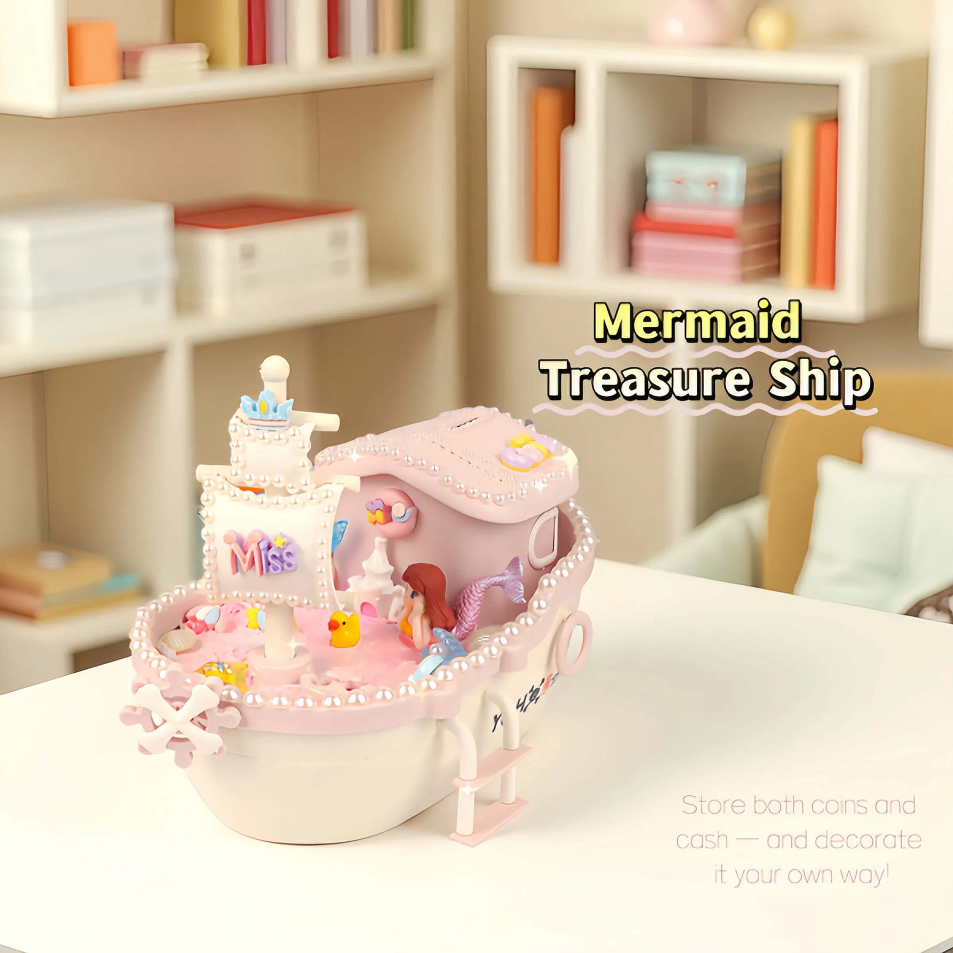 Mermaid Pirate Ship DIY Coin Bank Kit